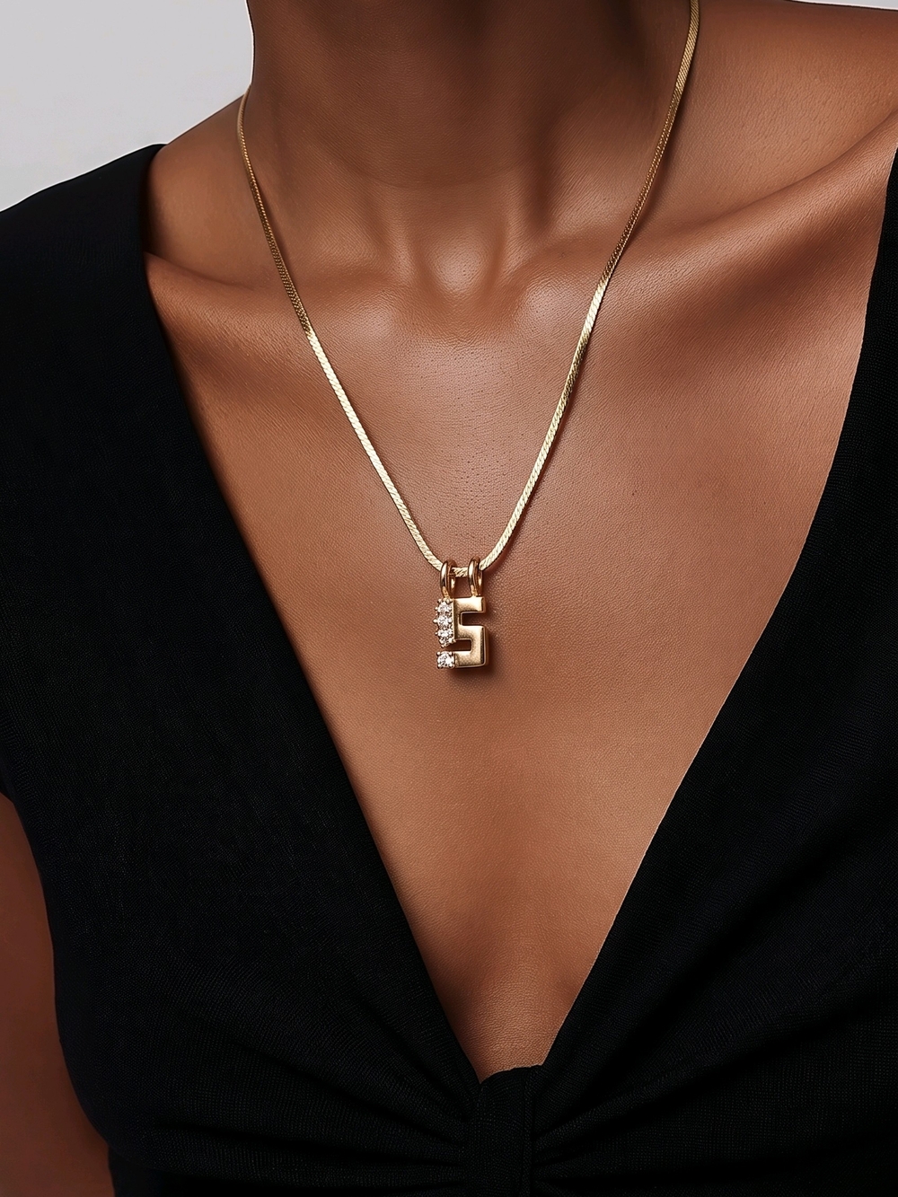 Napier Vintage Initial 'S' Pendant Necklace with Crystal Accent